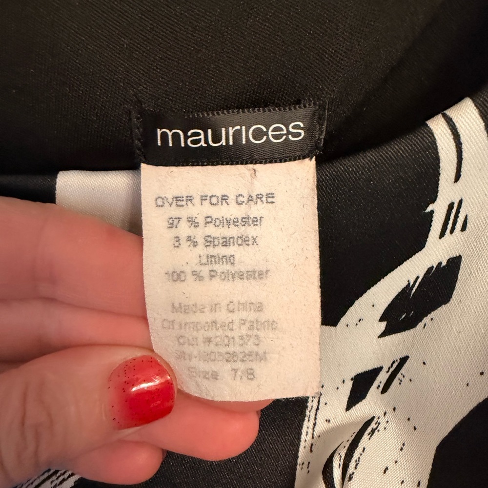 Maurices Black and White Swirl Midi Dress - Picture 3 of 3